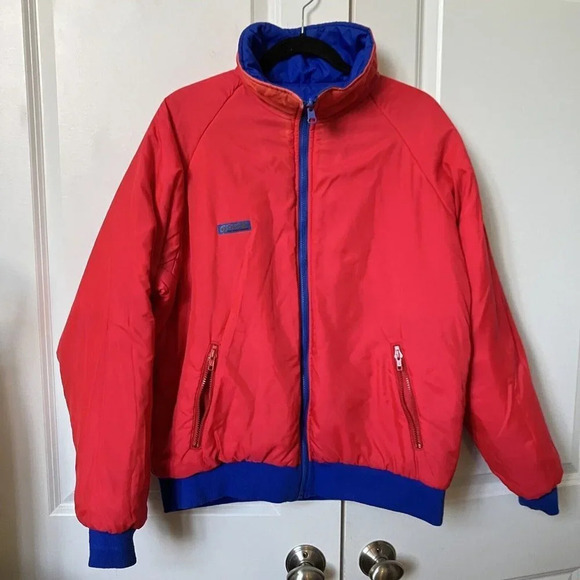 Vintage Columbia Blue Red  Reversible Winter Ski Jacket - Picture 6 of 8